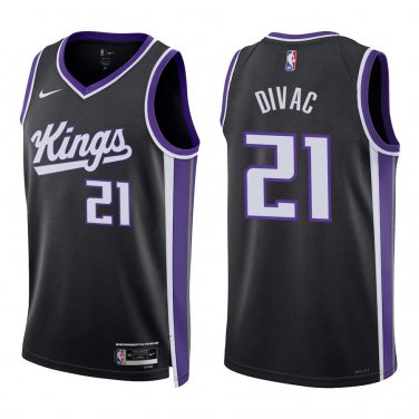 Kings #21 Vlade Divac Black Swingman Jersey