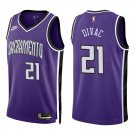 Kings #21 Vlade Divac Purple Throwback Swingman Jersey