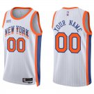 Knicks #00 Custom Name And Number White City Swingman Jersey