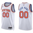 Knicks #00 Custom Name And Number White Swingman Jersey