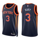Knicks #3 Josh Hart Navy Swingman Jersey