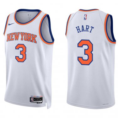 Knicks #3 Josh Hart White Swingman Jersey
