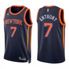 Knicks #7 Carmelo Anthony Navy Swingman Jersey