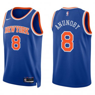 Knicks #8 OG Anunoby Royal Blue Swingman Jersey
