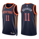 Knicks #11 Jalen Brunson Navy Swingman Jersey