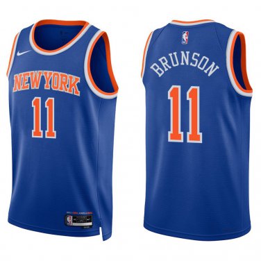 Knicks #11 Jalen Brunson Royal Blue Swingman Jersey