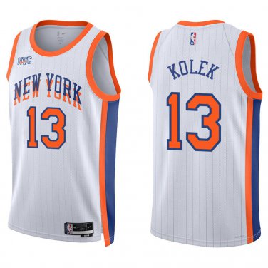 Knicks #13 Tyler Kolek White City Swingman Jersey