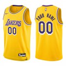 Lakers #00 Custom Name And Number Gold Swingman Jersey