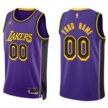 Lakers #00 Custom Name And Number Purple Swingman Jersey