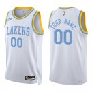 Lakers #00 Custom Name And Number White Classic Swingman Jersey