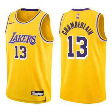 Lakers #13 Wilt Chamberlain Gold Swingman Jersey