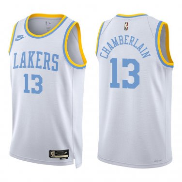 Lakers #13 Wilt Chamberlain White Classic Swingman Jersey