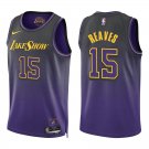 Lakers #15 Austin Reaves Black Purple City Swingman Jersey