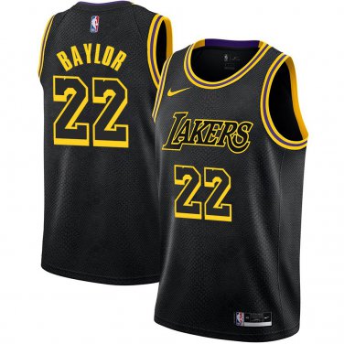 Lakers #22 Elgin Baylor Black Snake Swingman Jersey
