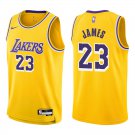 Lakers #23 LeBron James Gold Swingman Jersey
