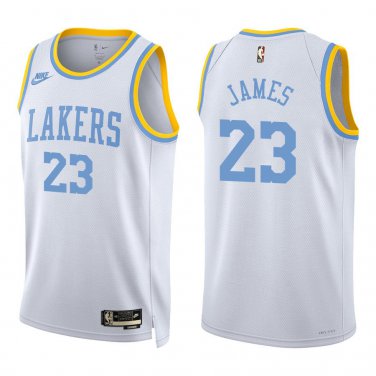 Lakers #23 LeBron James White Classic Swingman Jersey