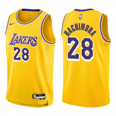 Lakers #28 Rui Hachimura Gold Swingman Jersey