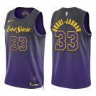 Lakers #33 Kareem Abdul-Jabbar Black Purple City Swingman Jersey
