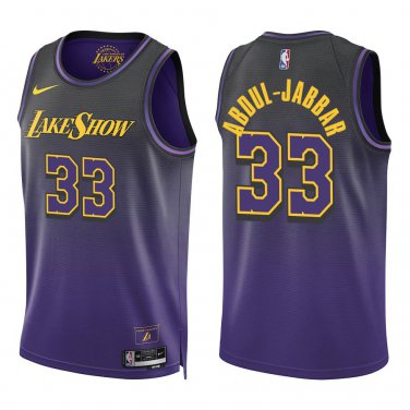 Lakers #33 Kareem Abdul-Jabbar Black Purple City Swingman Jersey