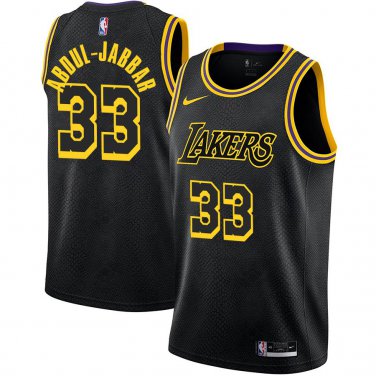 Lakers #33 Kareem Abdul-Jabbar Black Snake Swingman Jersey