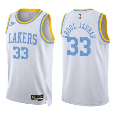 Lakers #33 Kareem Abdul-Jabbar White Classic Swingman Jersey