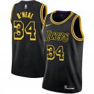 Lakers #34 Shaquille O'Neal Black Snake Swingman Jersey
