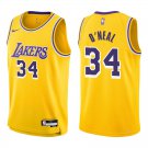 Lakers #34 Shaquille O'Neal Gold Swingman Jersey