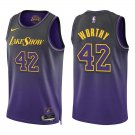 Lakers #42 James Worthy Black Purple City Swingman Jersey