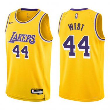 Lakers #44 Jerry West Gold Swingman Jersey