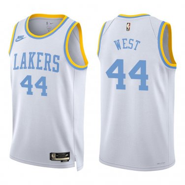 Lakers #44 Jerry West White Classic Swingman Jersey