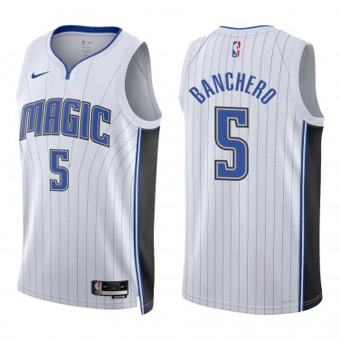 Magic #5 Paolo Banchero White Swingman Jersey