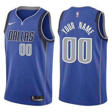 Mavericks #00 Custom Name And Number Royal Blue Swingman Jersey