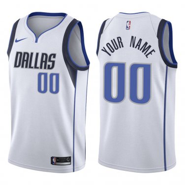 Mavericks #00 Custom Name And Number White Swingman Jersey