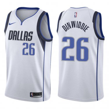 Mavericks #26 Spencer Dinwiddie White Swingman Jersey
