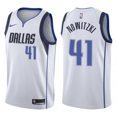 Mavericks #41 Dirk Nowitzki White Swingman Jersey