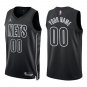 Nets #00 Custom Name And Number Black Statement Swingman Jersey