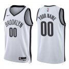 Nets #00 Custom Name And Number White Swingman Jersey
