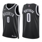 Nets #0 Dariq Whitehead Black Swingman Jersey