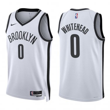 Nets #0 Dariq Whitehead White Swingman Jersey