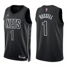 Nets #1 D'Angelo Russell Black Statement Swingman Jersey