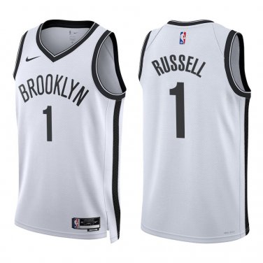 Nets #1 D'Angelo Russell White Swingman Jersey