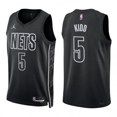 Nets #5 Jason Kidd Black Statement Swingman Jersey
