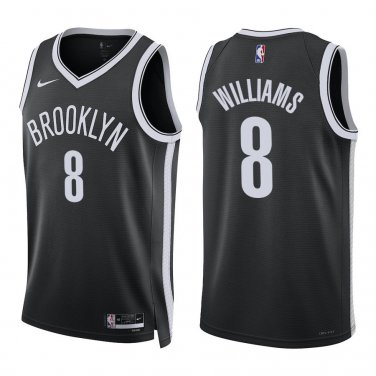 Nets #8 Ziaire Williams Black Swingman Jersey