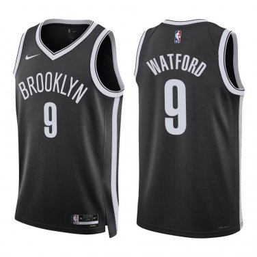 Nets #9 Trendon Watford Black Swingman Jersey