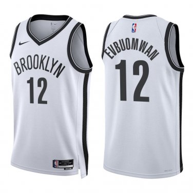 Nets #12 Tosan Evbuomwan White Swingman Jersey