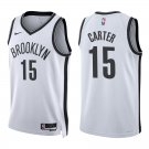 Nets #15 Vince Carter White Swingman Jersey