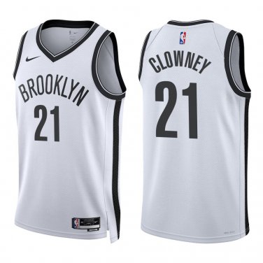 Nets #21 Noah Clowney White Swingman Jersey