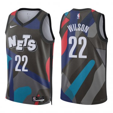 Nets #22 Jalen Wilson Black City Swingman Jersey