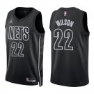 Nets #22 Jalen Wilson Black Statement Swingman Jersey