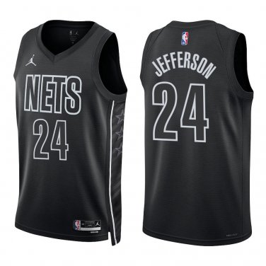 Nets #24 Richard Jefferson Black Statement Swingman Jersey